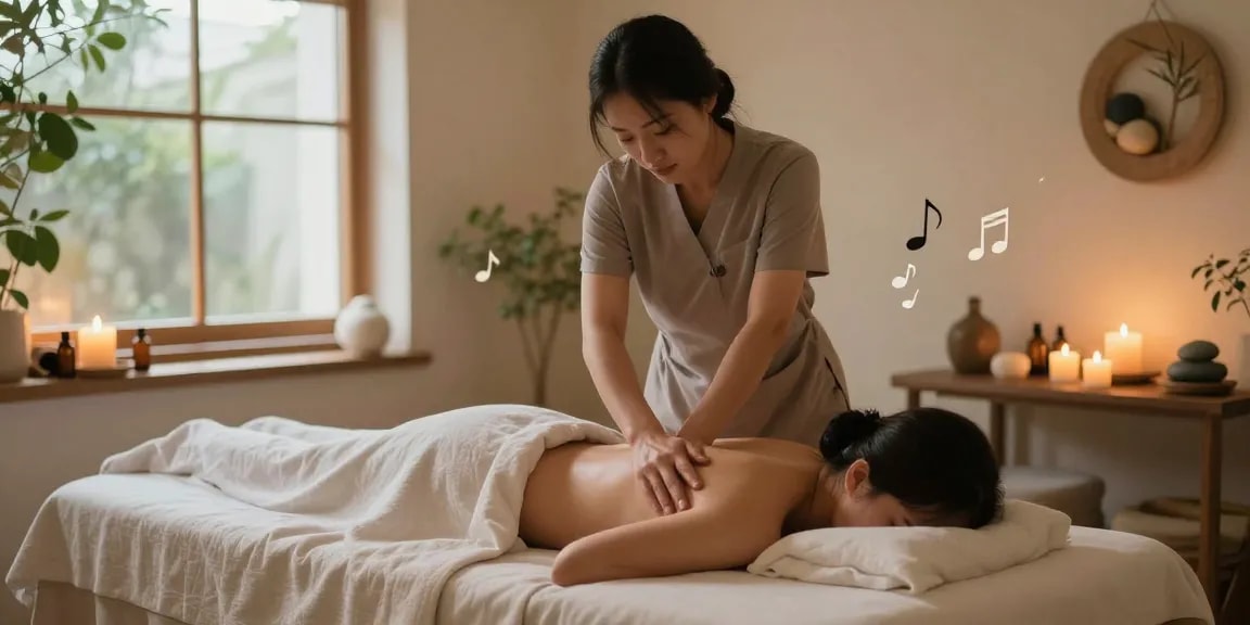 1인샵에서 아로마테라피를 받는 고객과 편안한 공간 분위기