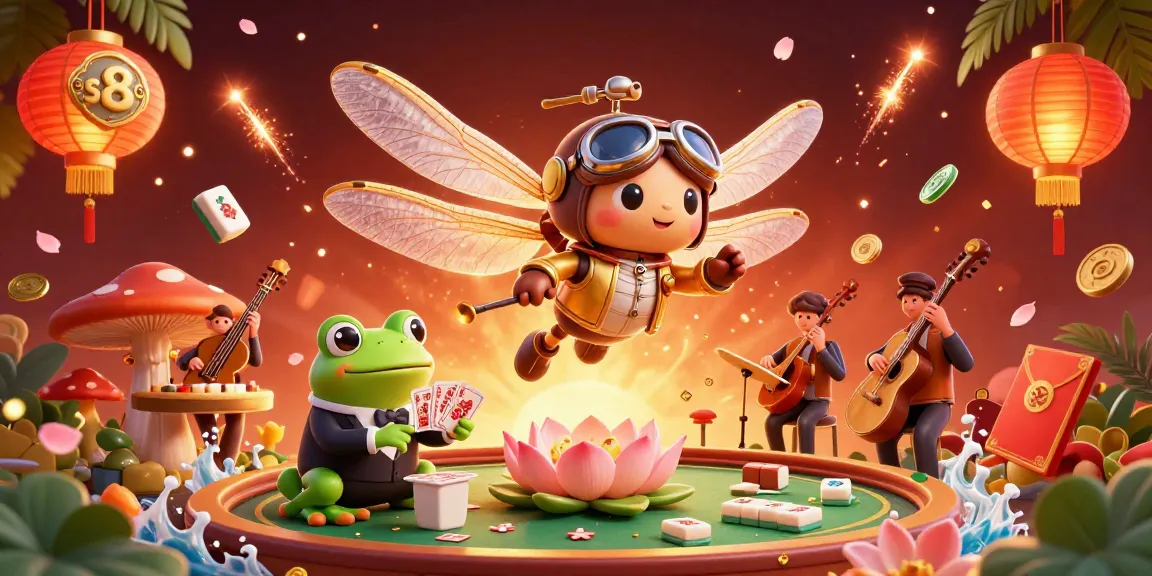 Engage in thrilling games at s8, with a vibrant casino scene featuring unique characters and elements.