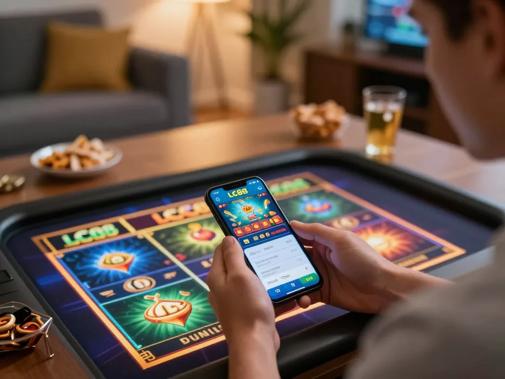 LC88 app displaying exciting casino gameplay on a smartphone, inviting strategic online gaming.