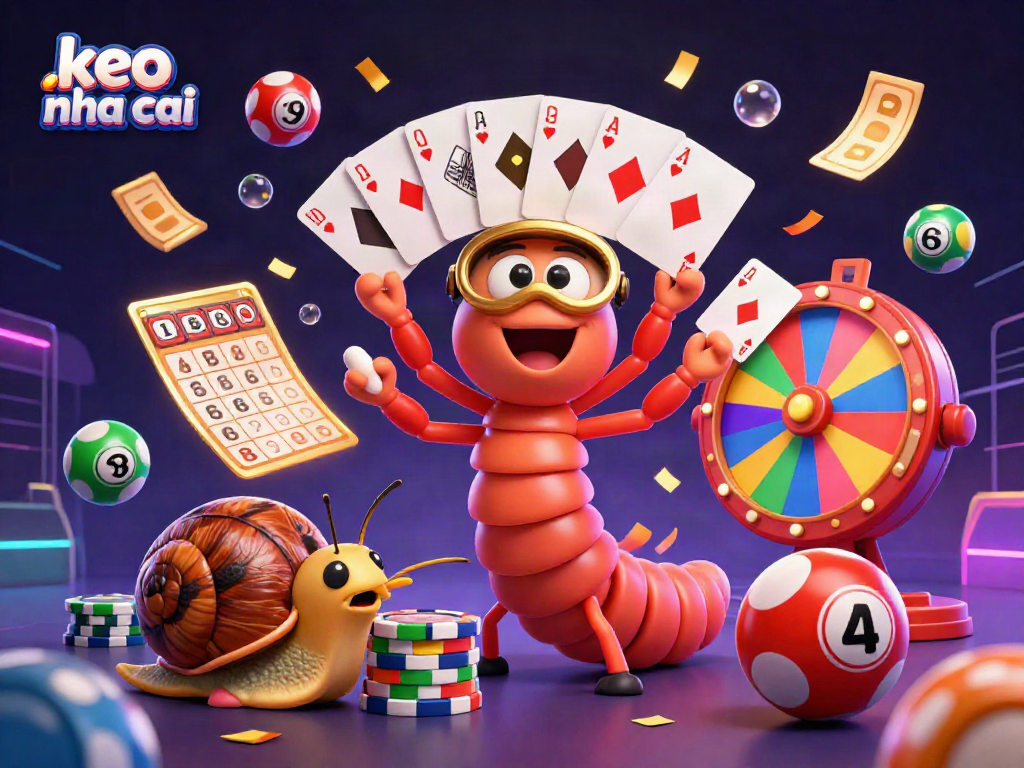 Experience the excitement with "keo nha cai" casino illustration capturing vibrant games and rich elements.