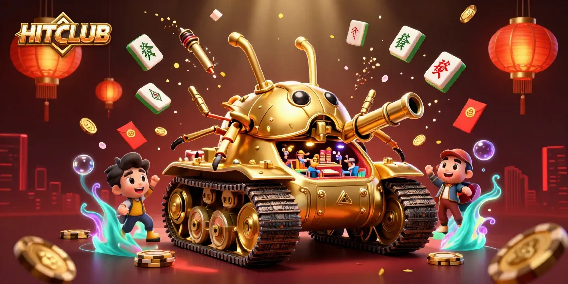 Experience HITCLUB's thrilling gaming in a vibrant 3D casino setting.