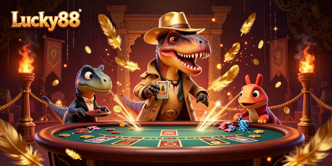 Experience action at Lucky88 with vibrant 3D characters in a casino scene full of excitement.