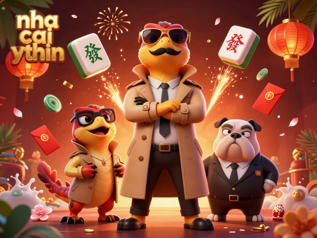 Three raptors dressed as a person trying to enter a VIP casino lounge, representing nha cai uy tin.