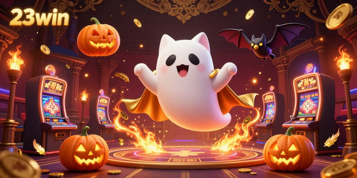 Experience thrilling gameplay with the captivating ghost cat in the vibrant world of 23win casino.