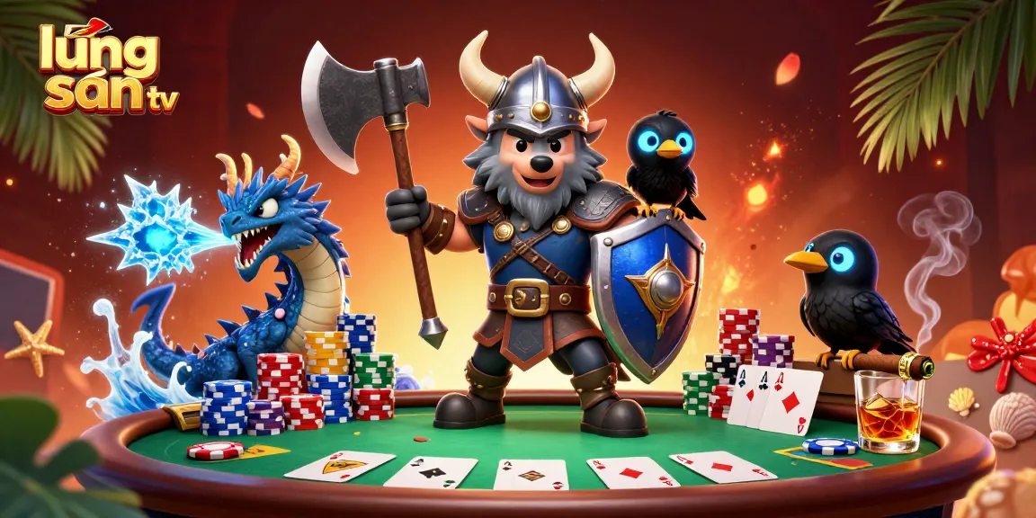 Bet on lương sơn tv with a thrilling scene featuring poker elements and vibrant characters.