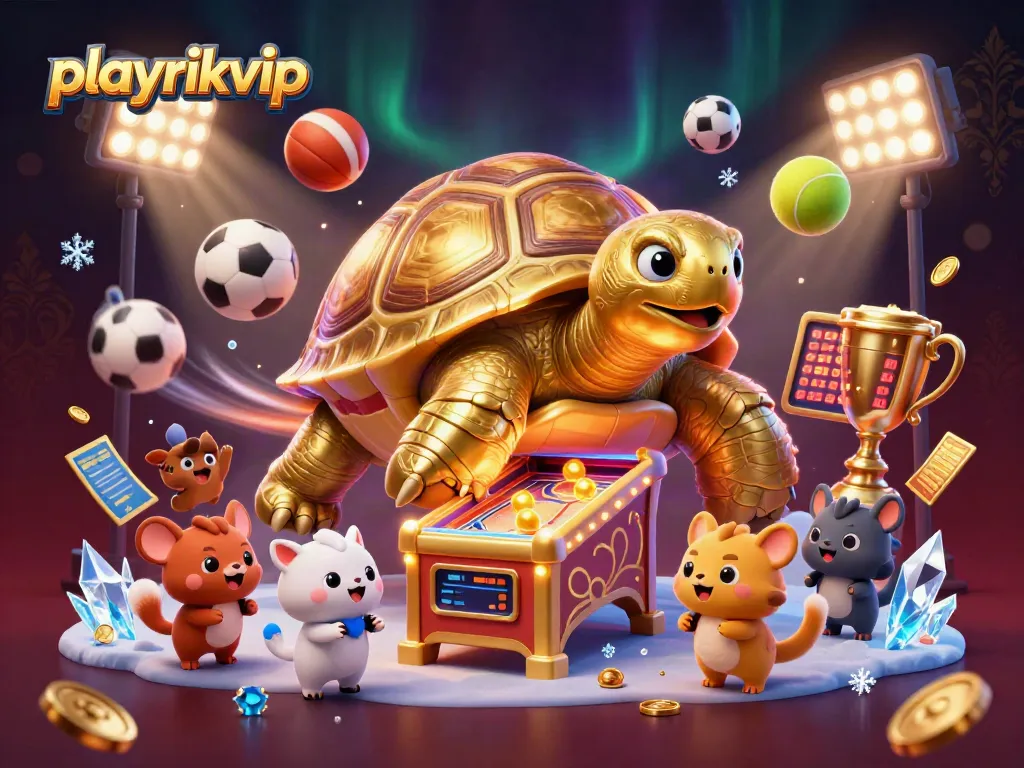 Engage in thrilling games at playrikvip with a colossal tortoise pinball machine!