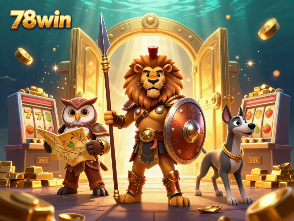 Experience the thrill of 78win's engaging casino scene with vibrant treasures and dynamic elements.
