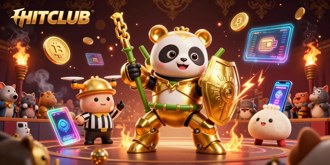 HITCLUB engages players with thrilling action in a vibrant 3D casino illustration.