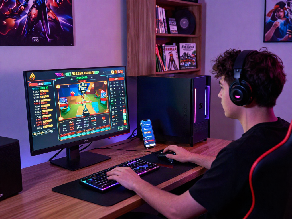 Người chơi f168 đang thưởng thức trò chơi casino với ánh sáng neon trong không gian hiện đại.
