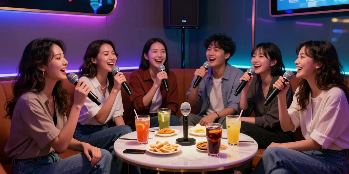 인천쓰리노에서 친구들과 함께 노래를 부르고 있는 즐거운 장면