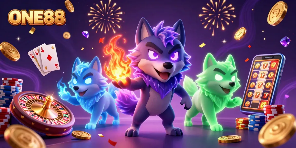 Enjoy exciting gaming at ONE88 featuring wolf characters and dynamic casino elements.