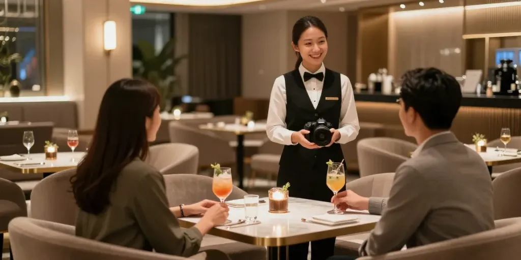 강남 타이밍의 고급스러운 인테리어와 환한 분위기