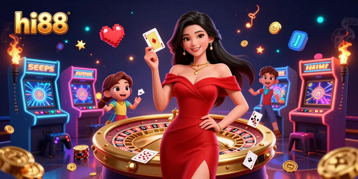 Experience thrilling gaming action at hi88 with vibrant casino elements and a stunning atmosphere.