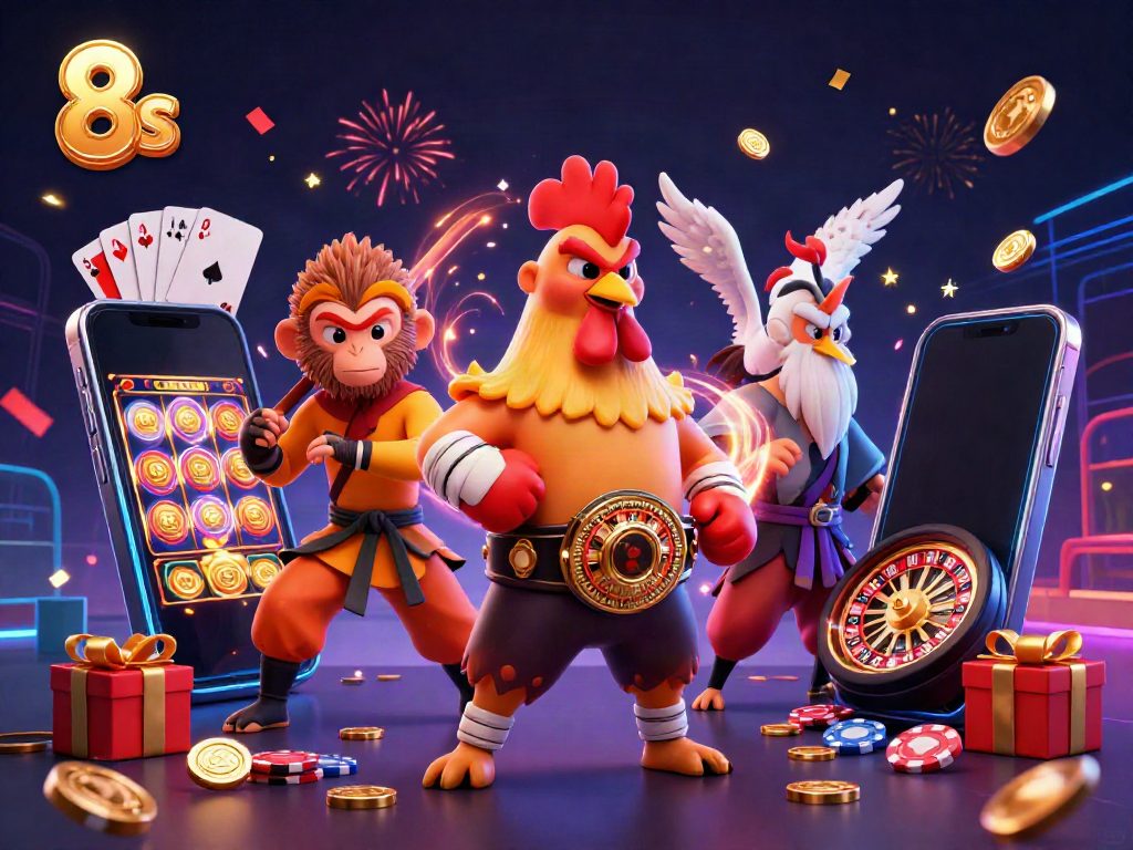 Experience thrilling casino action with 8 S in a vibrant fusion of gaming and martial arts.