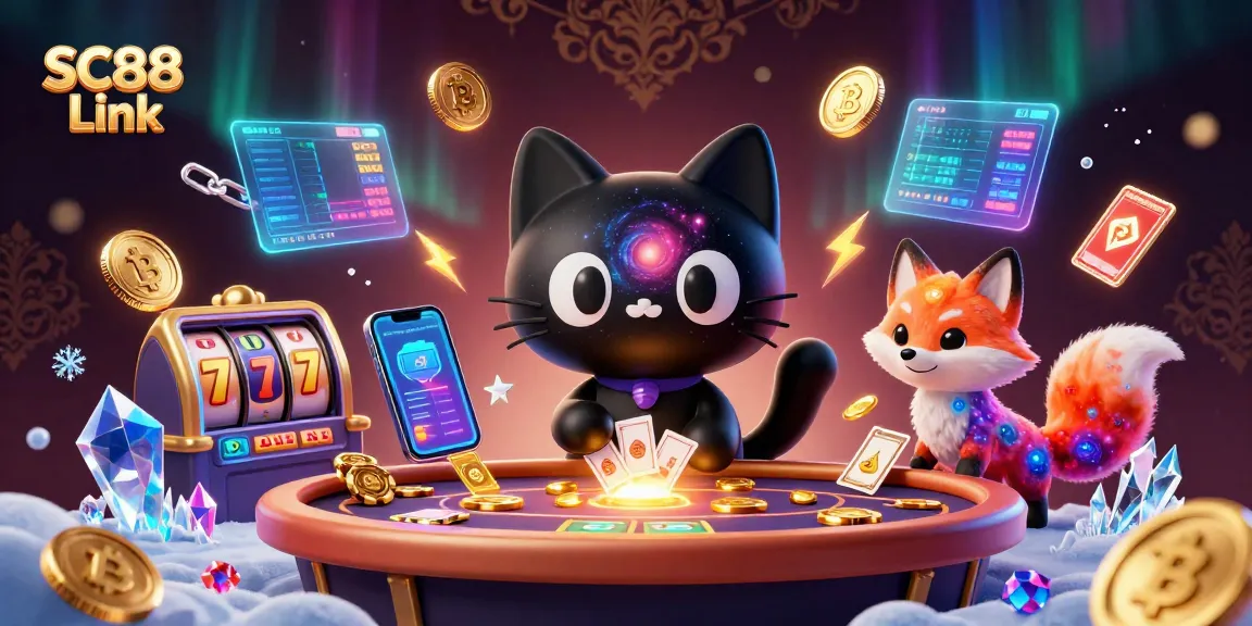 Engage with SC88 Link at a vibrant cosmic casino table, where luck meets excitement through bright slot reels.